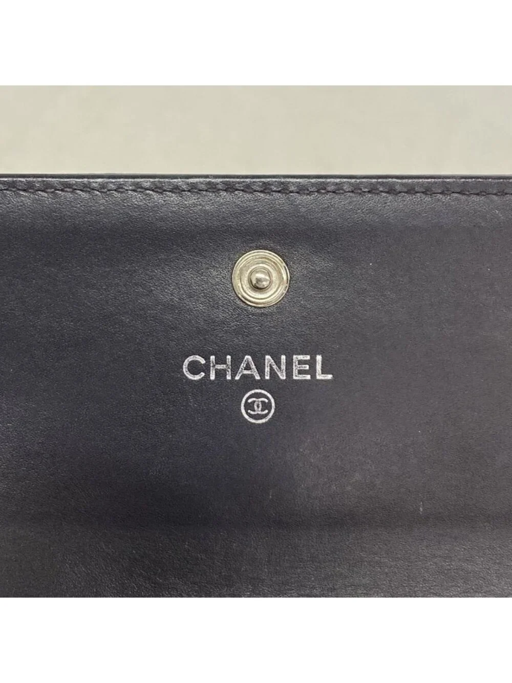 Chanel Wallet Caviar Leather Purple Silver